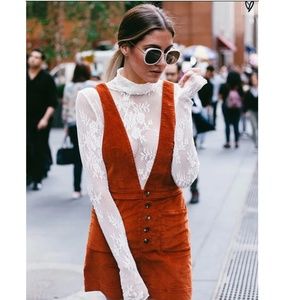 Free People | Rust Orange Corduroy Pinafore Dress